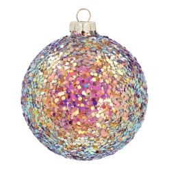 Glass 'Galaxy' Christmas Bauble With Glitters (Outside)