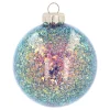Glass 'Galaxy' Christmas Bauble With Glitters (Inside)