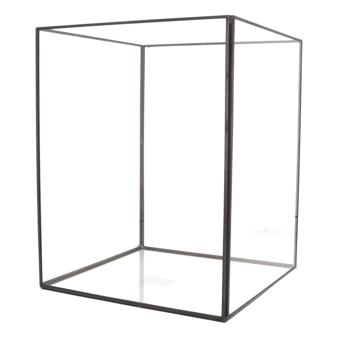 Glass Lantern With Metal Edges