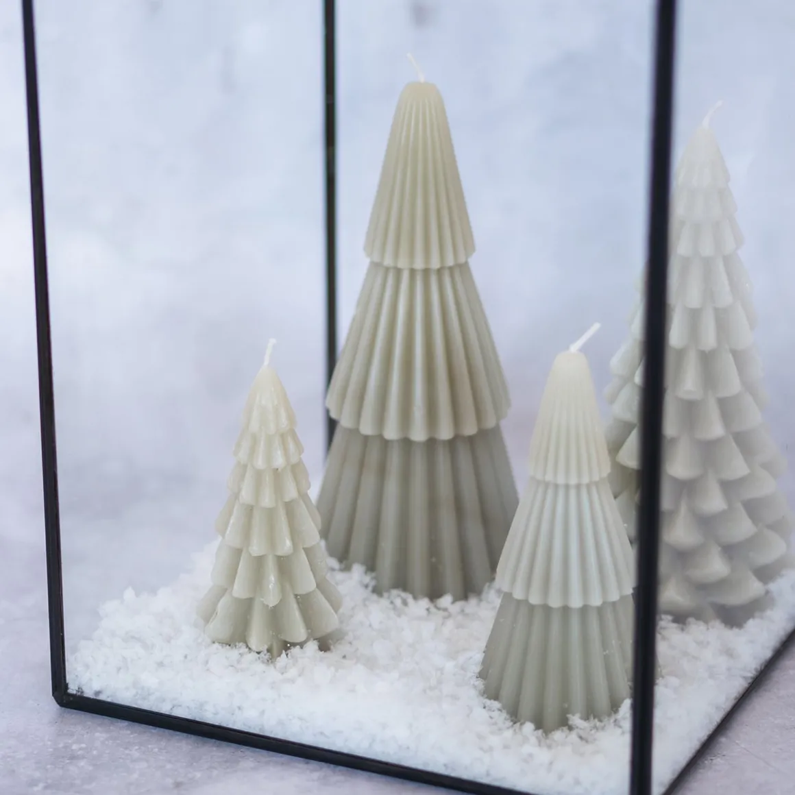 Glass Lantern With Metal Edges