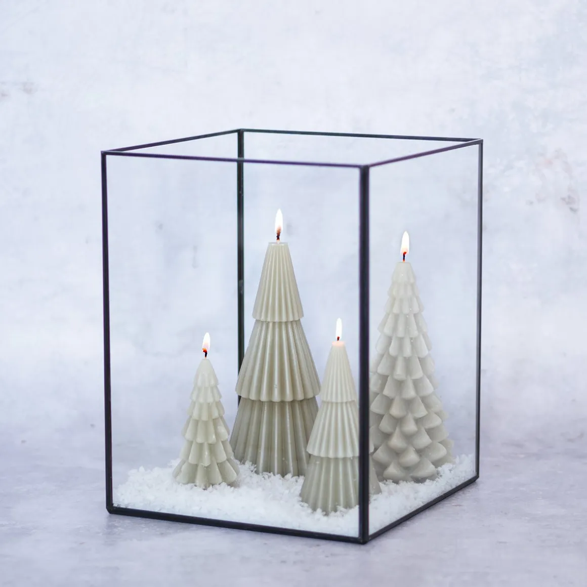 Glass Lantern With Metal Edges