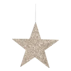 Glitter Christmas Star 11cm Champagne