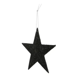 Glitter Christmas Star 11cm Black