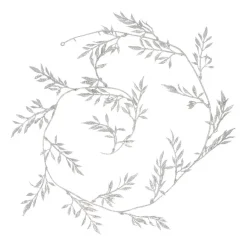 Glitter Garland With Leaves 260cm Silver