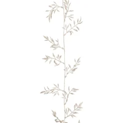 Glitter Garland With Leaves 260cm Champagne