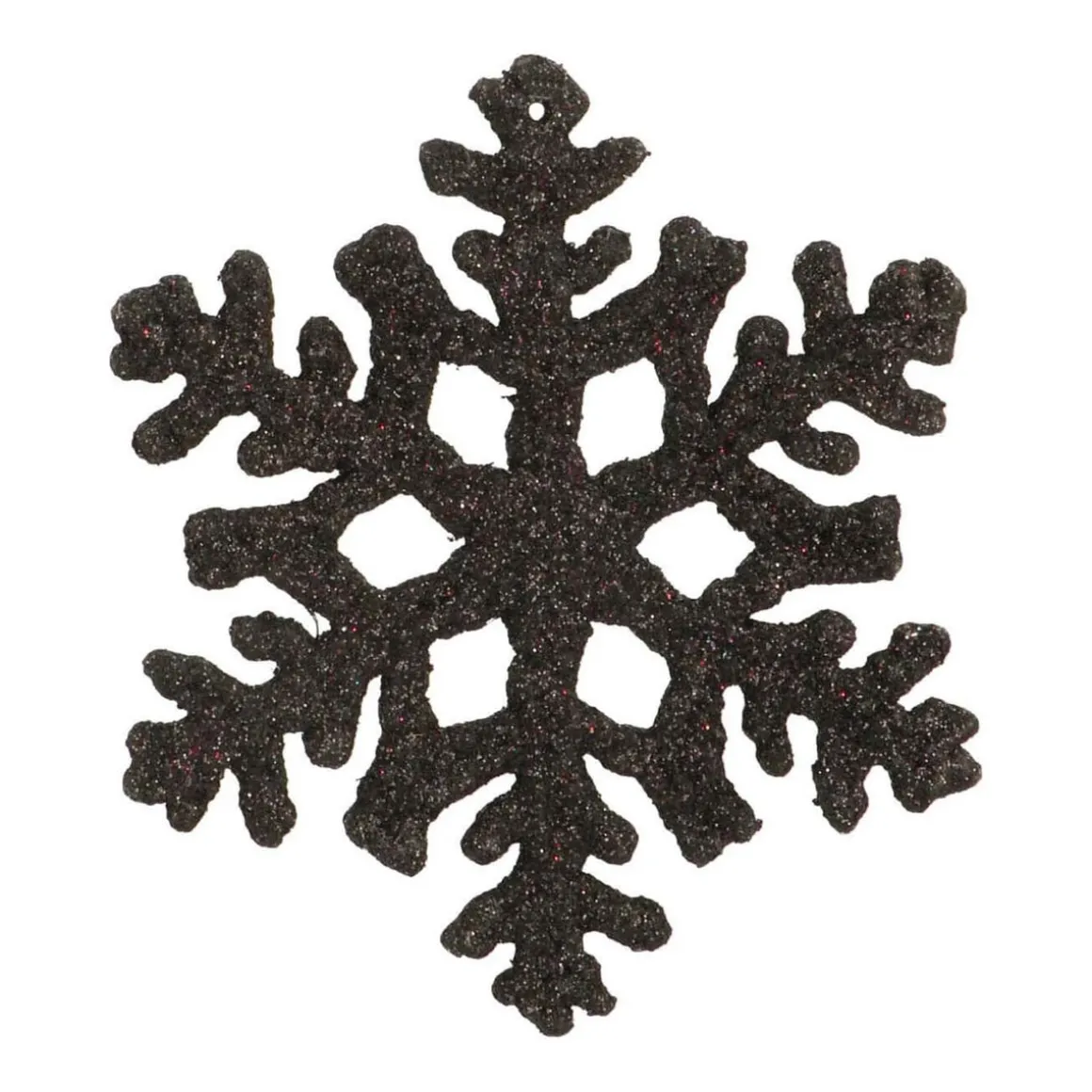 Glitter Snowflakes 10cm Black 6 PCs