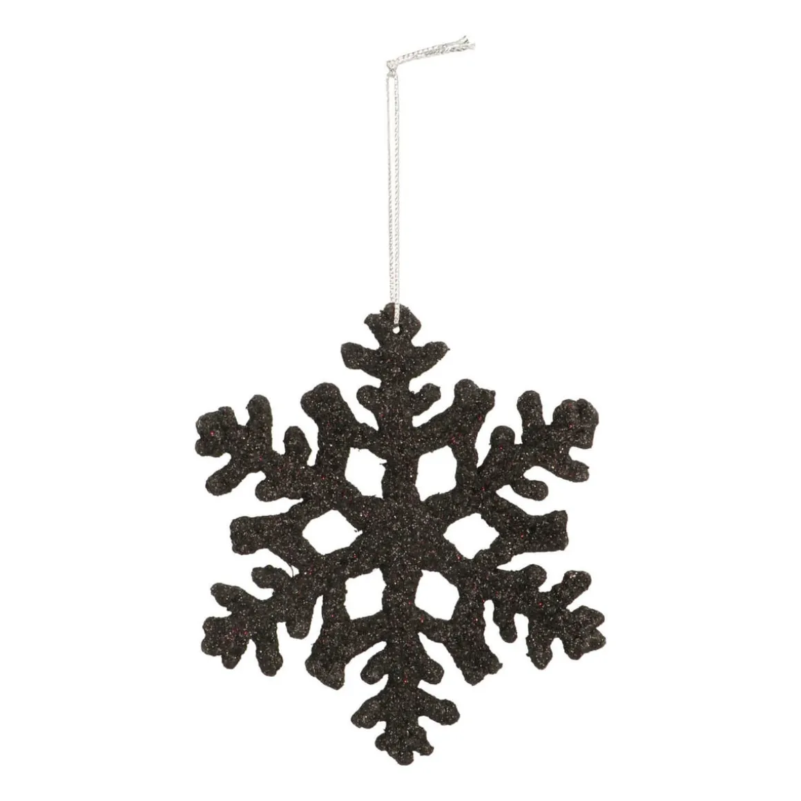 Glitter Snowflakes 10cm Black 6 PCs