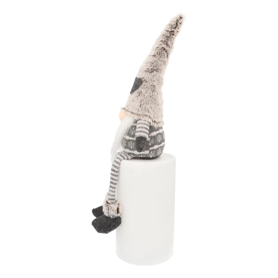 Gnome With Floppy Legs And Grey Hat With Heart 40cm