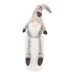 Gnome With Floppy Legs And Grey Hat With Heart 40cm