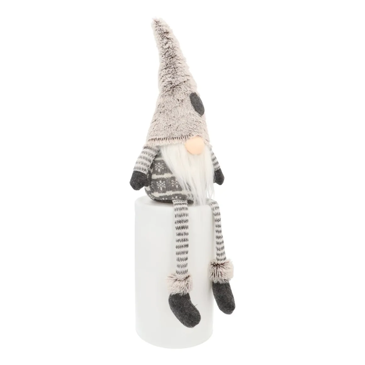 Gnome With Floppy Legs And Grey Hat With Heart 40cm