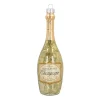 Gold Champagne Bottle Christmas Ornament Glass | 14 Cm