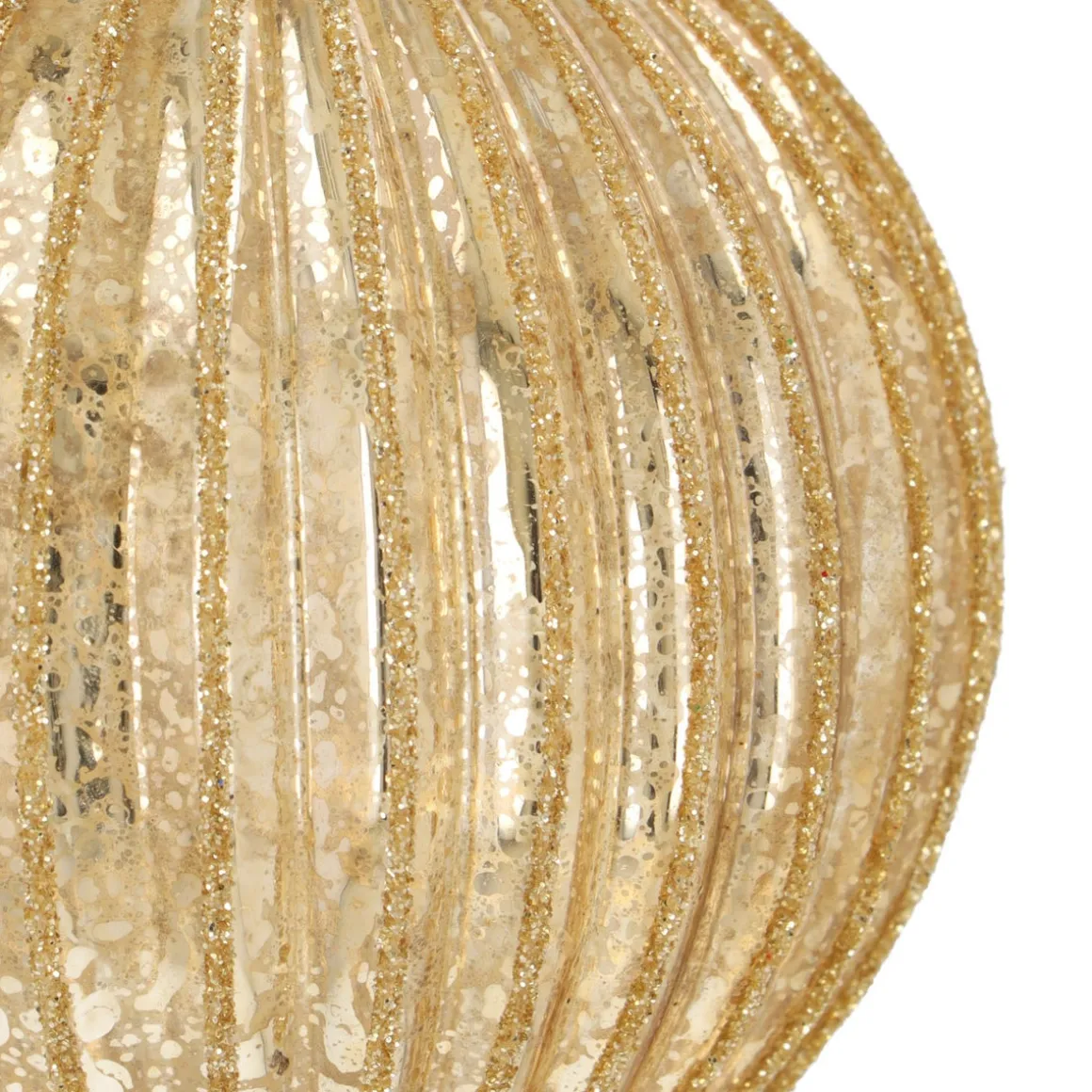 Gold Christmas Bauble With Glitters And Crackle