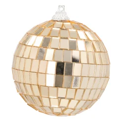 Gold Disco Christmas Bauble With Reflective Mirrors