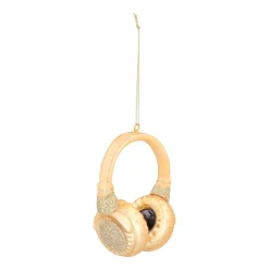 Gold Headphone Ornament For Music Lovers