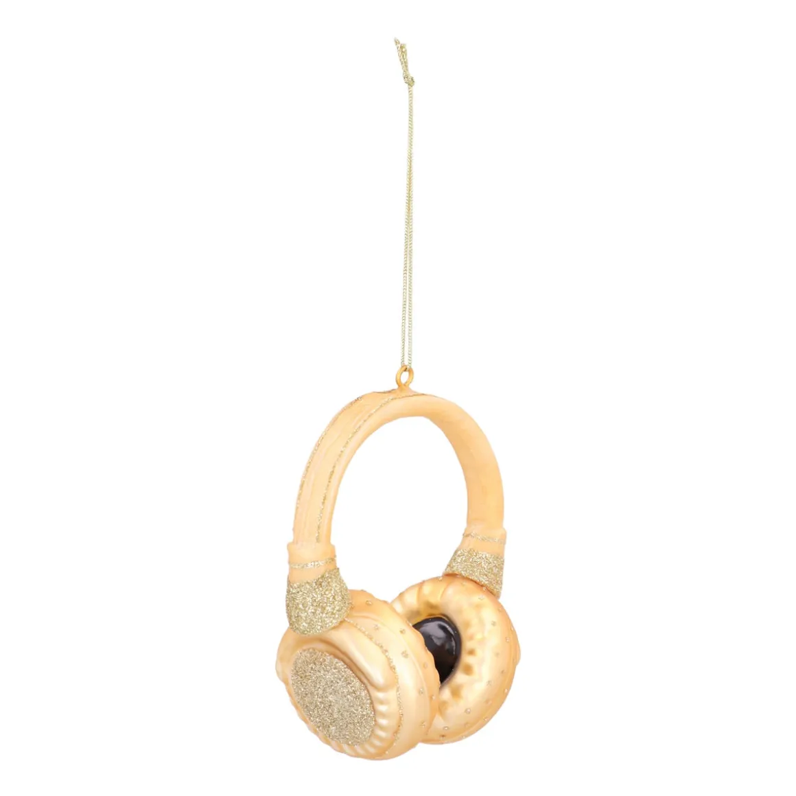 Gold Headphone Ornament For Music Lovers
