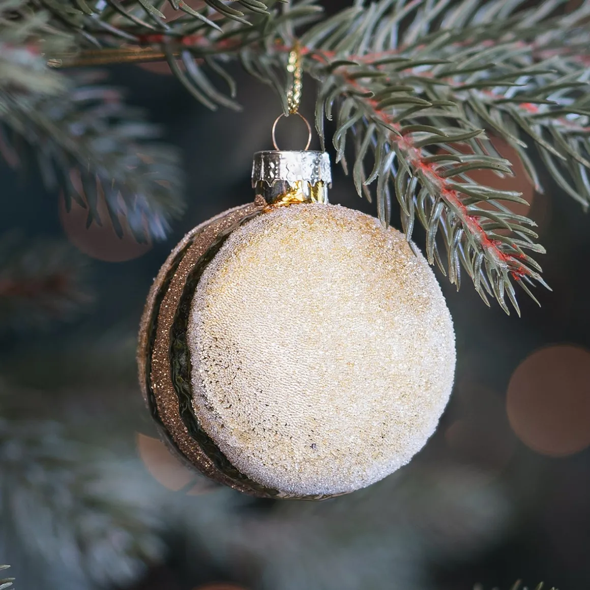 Gold Macaron Christmas Ornament