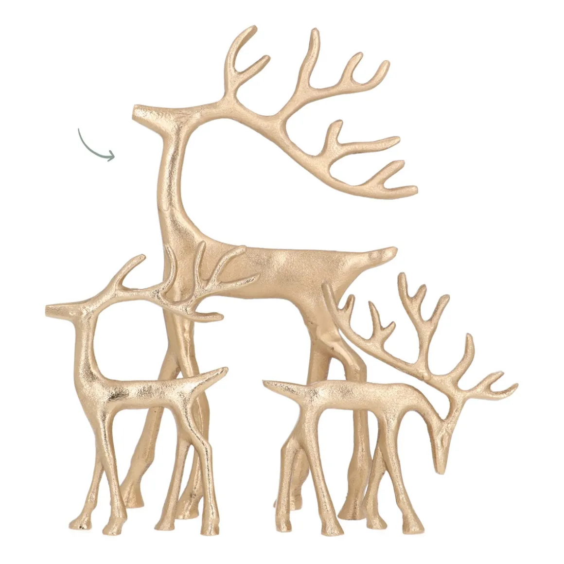 Gold Reindeer With Elegant Antlers