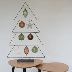 Green Christmas Bauble With Relief And Glitters