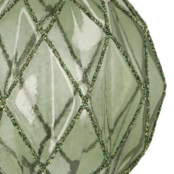 Green Christmas Bauble With Relief And Glitters