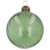 Green Christmas Bauble With Natural Swirls
