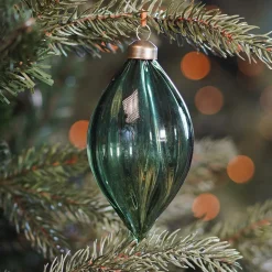 Green Christmas Icicle With Natural Swirls
