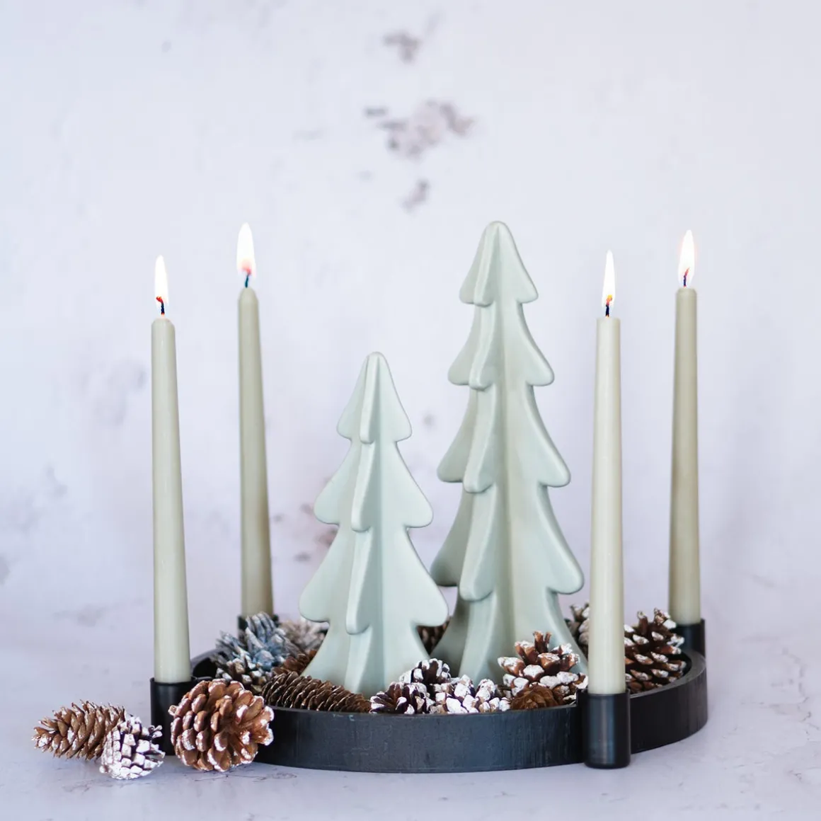 Green Dinner Candles (set Of 4)