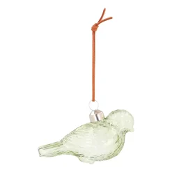 Green Glass Bird Christmas Ornament