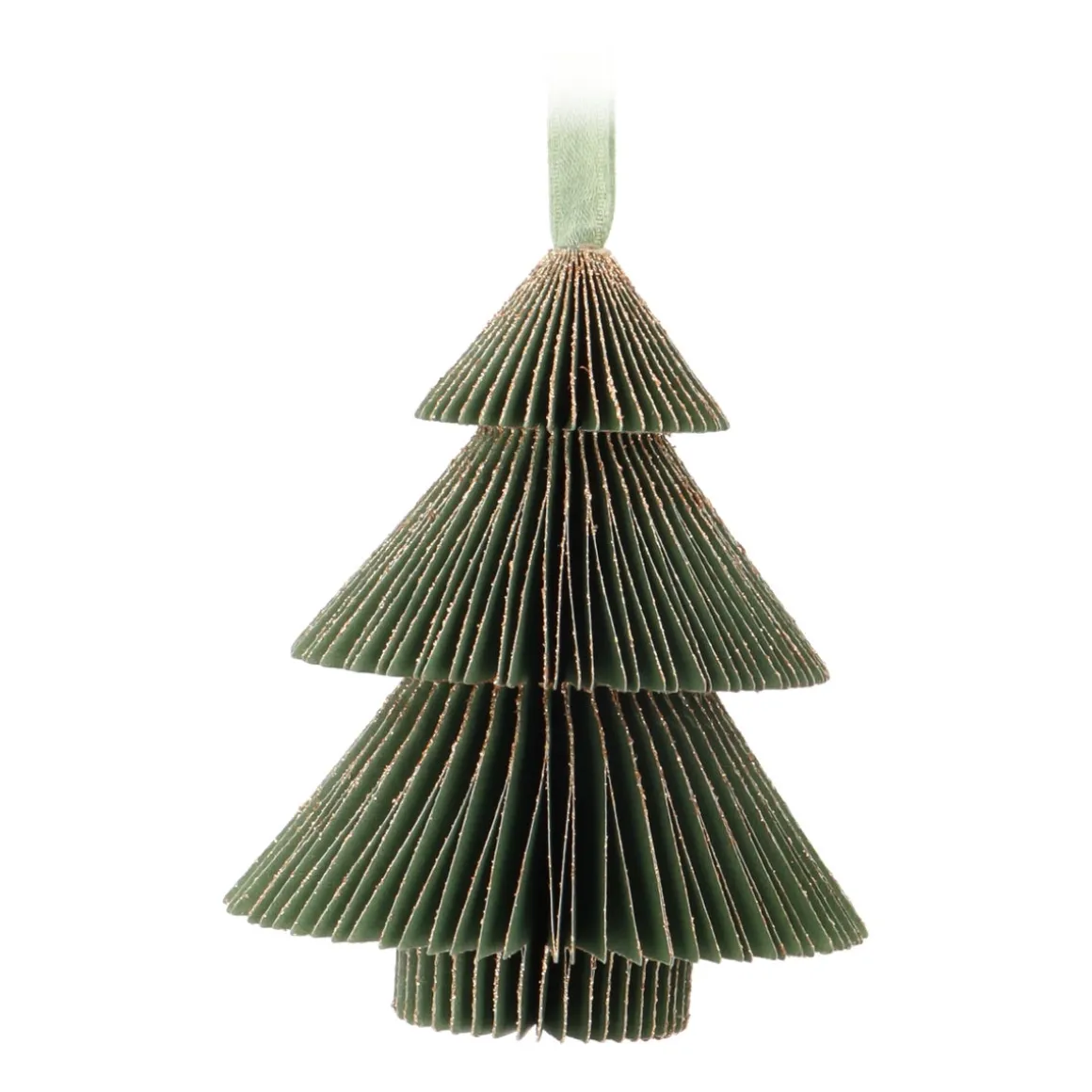 Green Paper Christmas Tree With Glitters