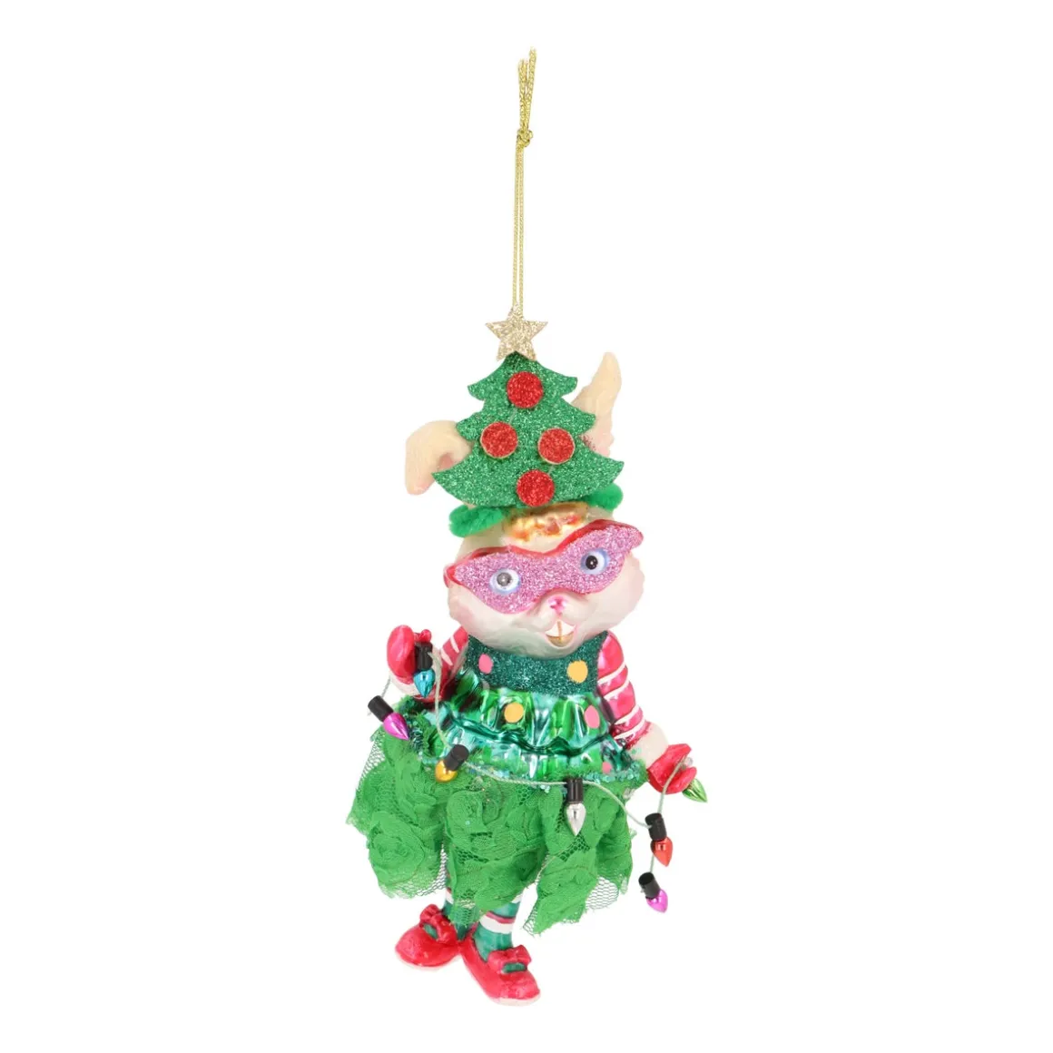 Handmade Rabbit With Christmas Outfit Ornament