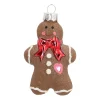 Hanger Gingerbread Man Brown Glass 8 Cm