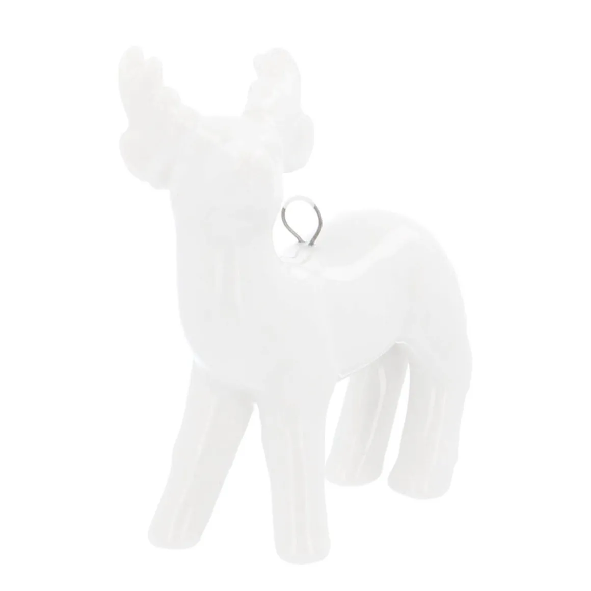 Hanger Reindeer Porcelain 6 Cm White