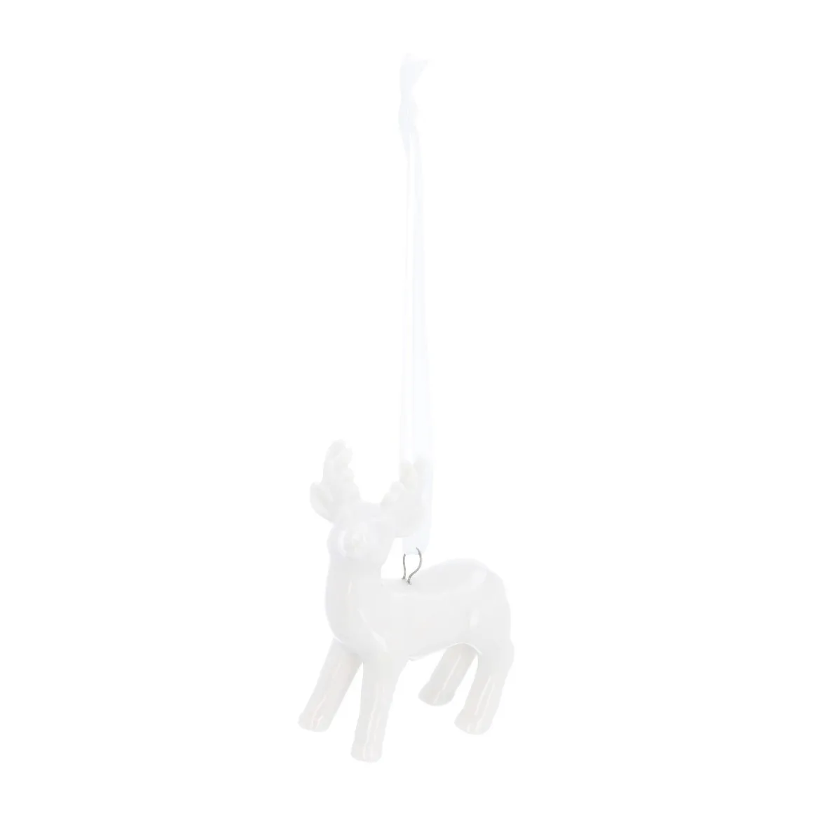 Hanger Reindeer Porcelain 6 Cm White