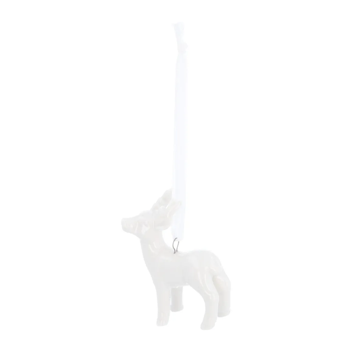 Hanger Reindeer Porcelain 6 Cm White