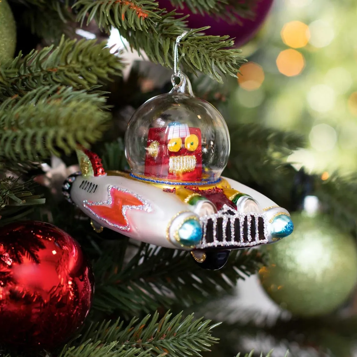 Hanger Robot In Spacecraft Multicoloured Glass 11 Cm