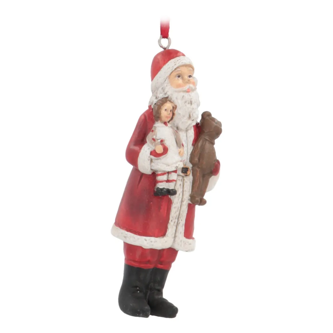 Hanger Santa With Teddy 11cm
