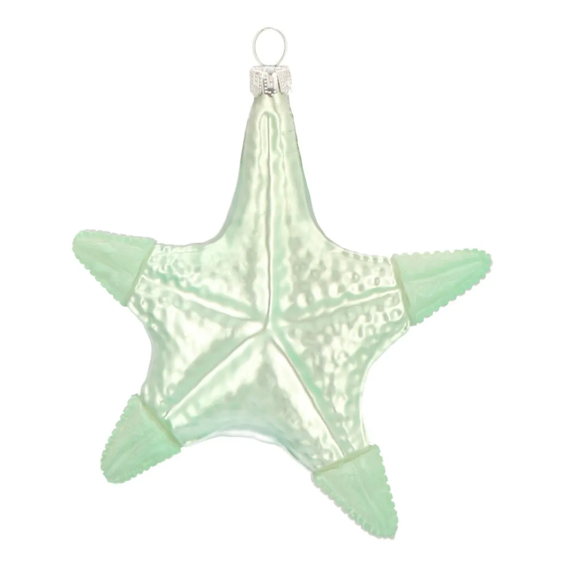 Hanger Starfish Green Pink Glass 11 Cm
