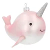 Hanger Whale Unicorn Pink Glass 10 Cm