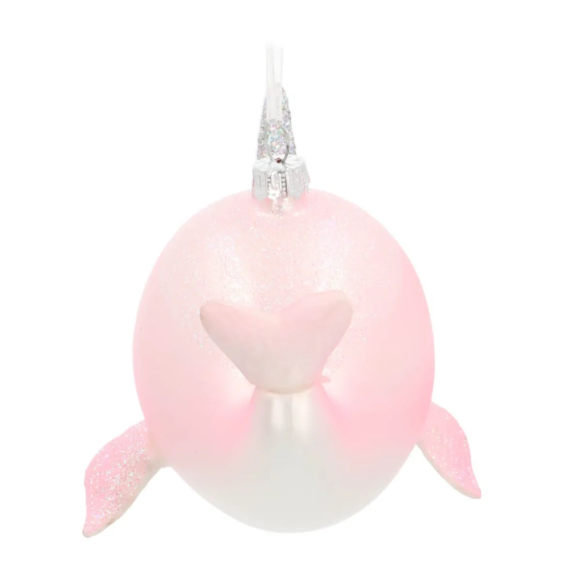 Hanger Whale Unicorn Pink Glass 10 Cm