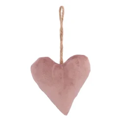 Hanging Heart Decoration Flannel 12cm Antique Pink