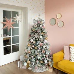 Hanging Heart Decoration Flannel 12cm Antique Pink