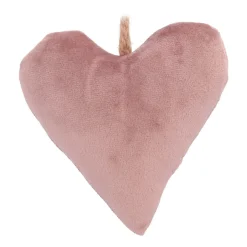 Hanging Heart Decoration Flannel 12cm Antique Pink
