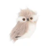 Hanging Owl Ornament | Light Brown | Plush 'Faux Fur' | 9cm / 3"