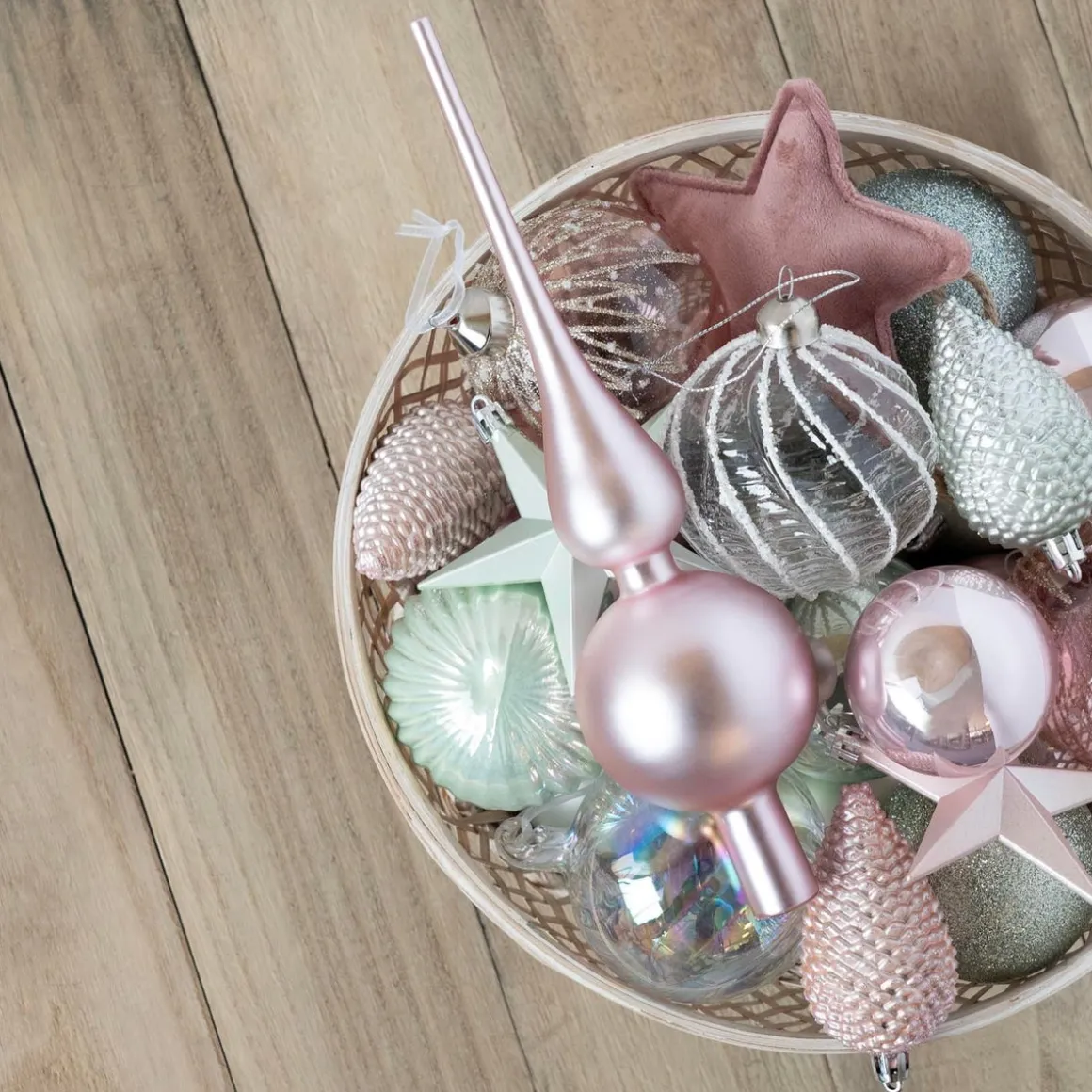 Hanging Star Decoration Flannel 12cm Antique Pink