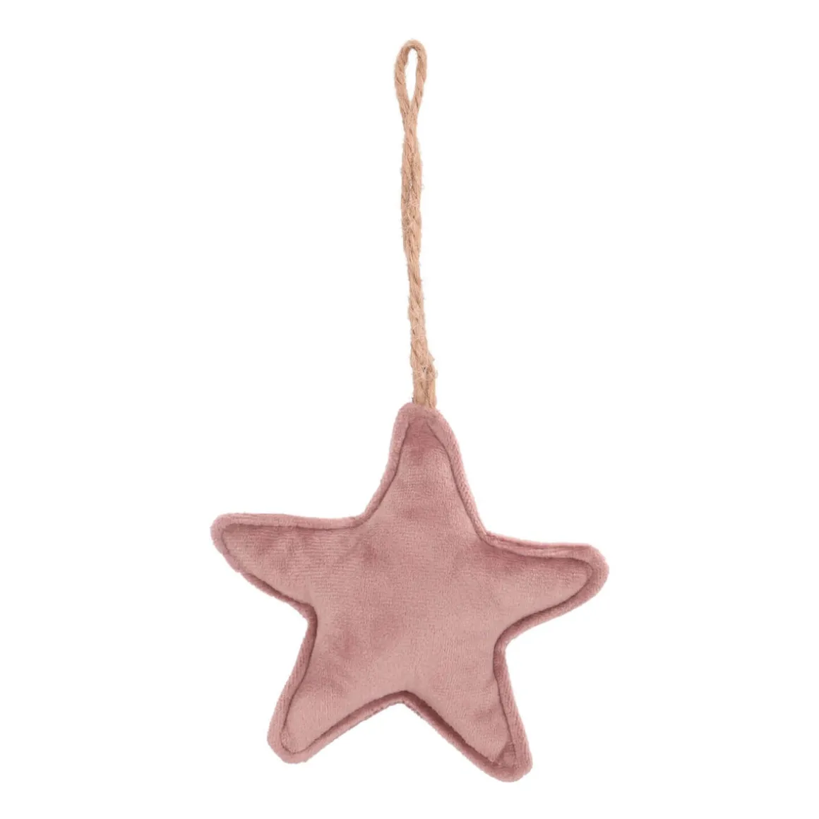 Hanging Star Decoration Flannel 12cm Antique Pink