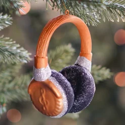 Headphone Christmas Ornament | Glass | Gold | 10cm