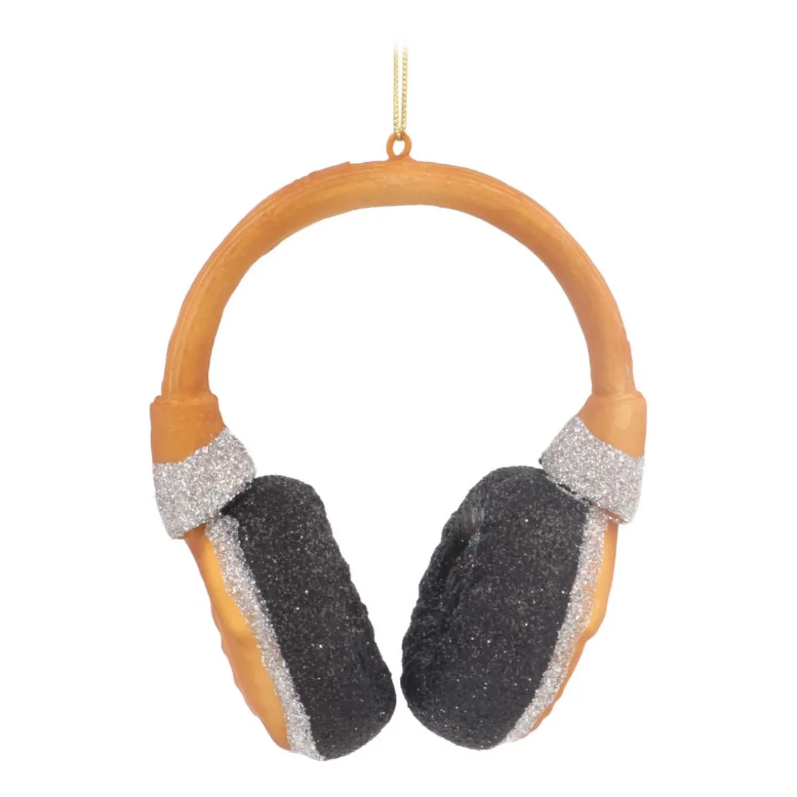Headphone Christmas Ornament | Glass | Gold | 10cm