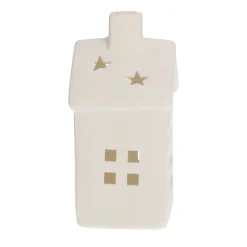 House With LED White 14 Cm Porcelain
