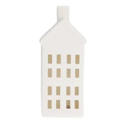House With LED White 21 Cm Porcelain