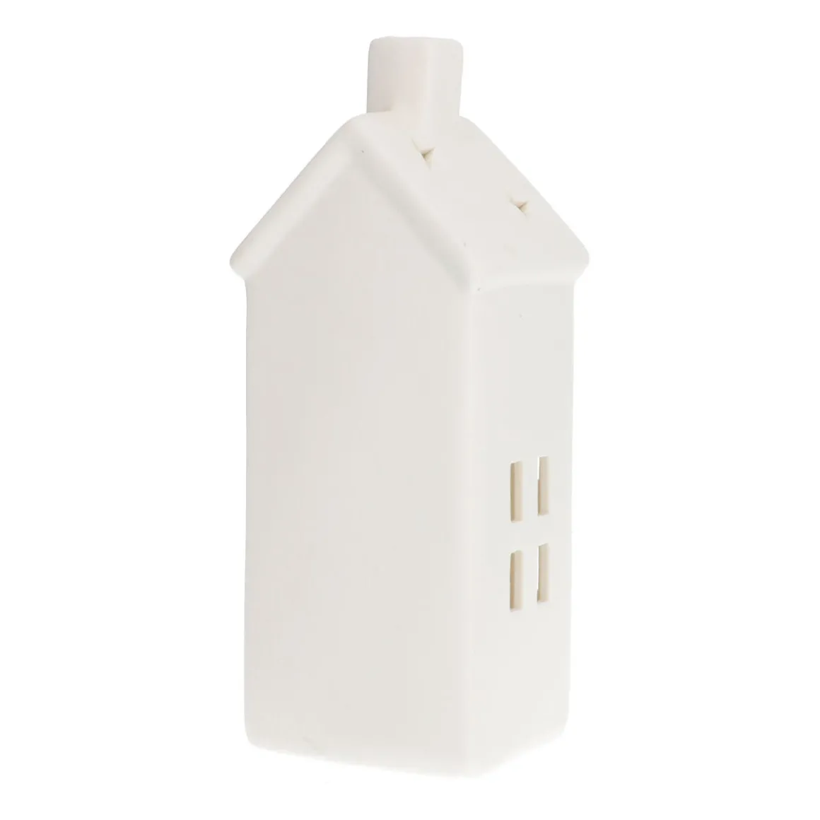 House With LED White 21 Cm Porcelain