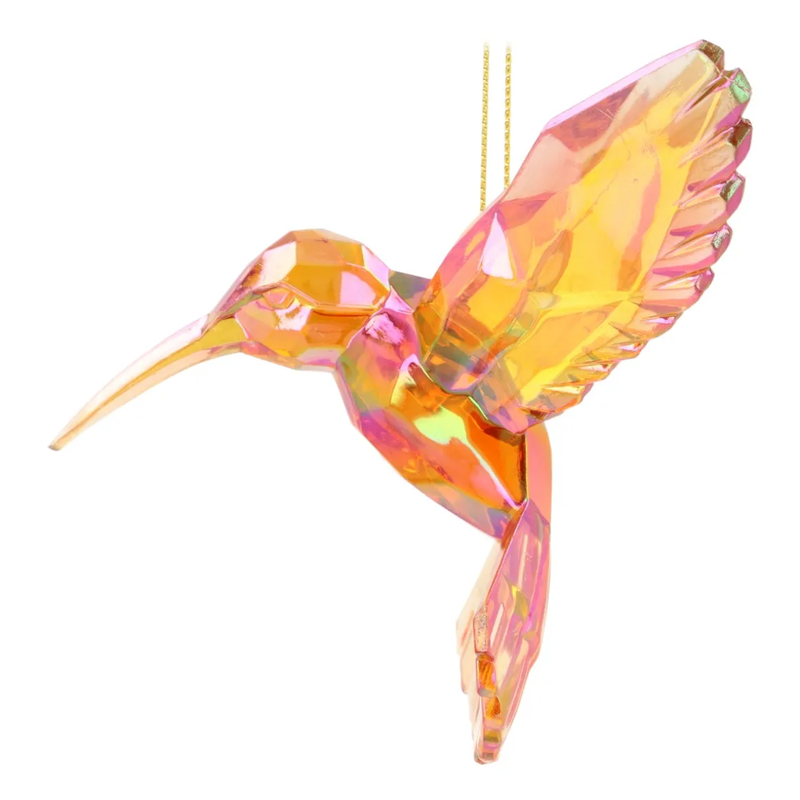 Iridescent Hummingbird Ornament In Warm Tones